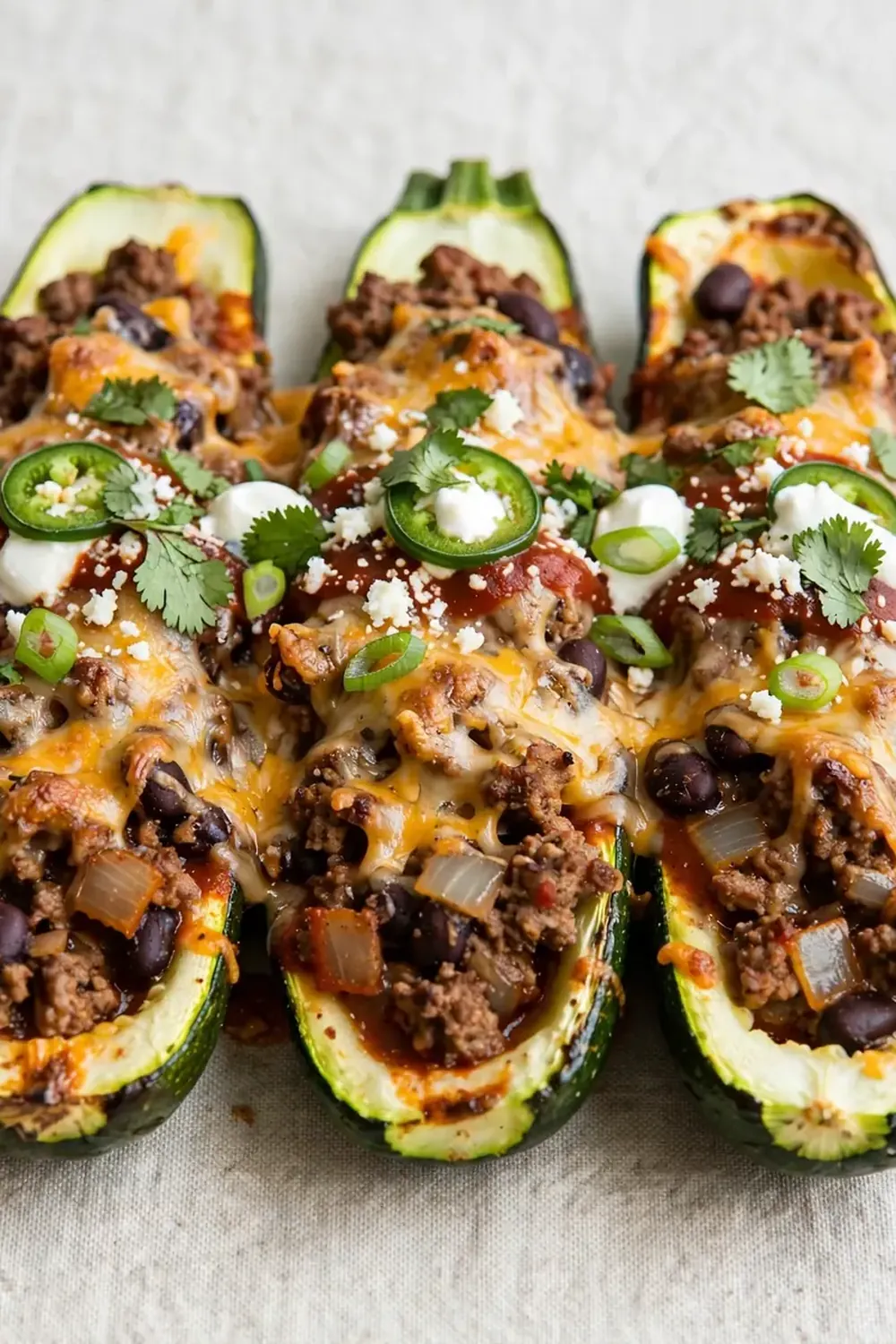 Beef Enchilada Zucchini Boats