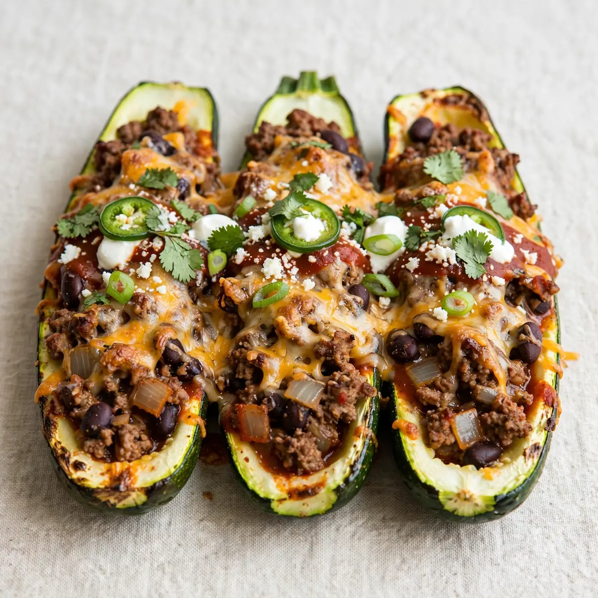 Aromatic Weekend Beef Enchilada Zucchini Boats