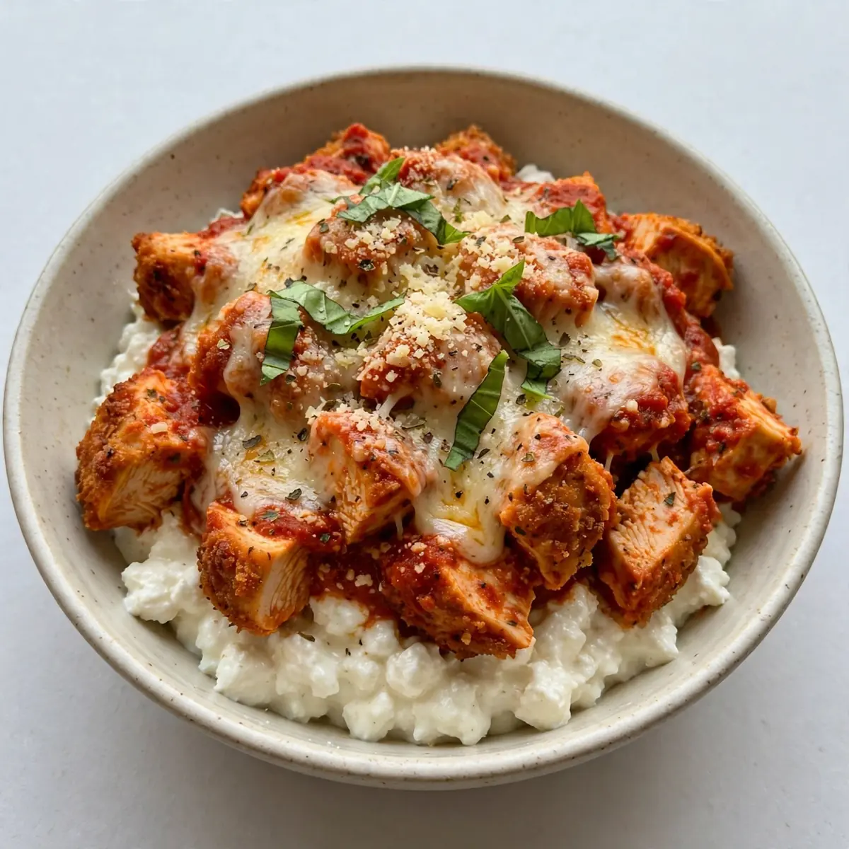 Chicken Parm Cottage Cheese Bowl