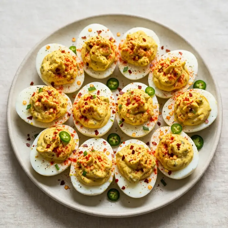 Cozy Weekend Spicy Deviled Eggs