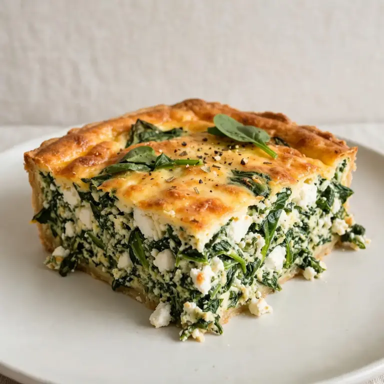 Weekend Comfort: Aromatic Crustless Spinach and Feta Quiche